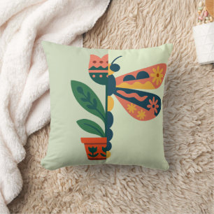 Grillige bloemendLibelle Ontwerp Kussen