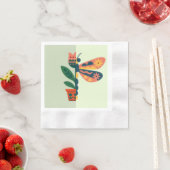 Grillige bloemendragonfly ontwerp servet (Insitu)