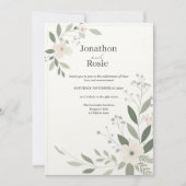 grillige bloemenelegantie bruiloft uitnodiging (Voorkant)