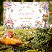 Grillige Bloemenfee 5e verjaardagsbanner Spandoek