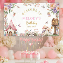 Grillige Bloemenfee Verjaardagsbanner