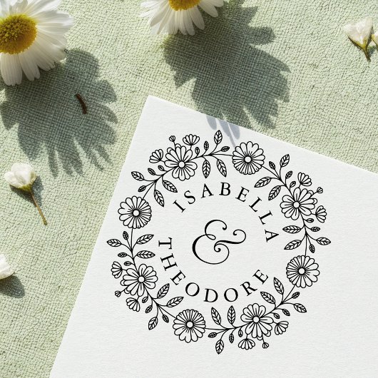 Grillige bloemenkrans zelf-inkende koppelstempel zelfinktende stempel