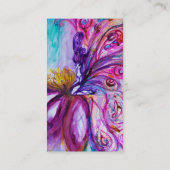 GRILLIGE BLOEMFEE IN ROZE, GOUDBLAUWE SPRANKELS VISITEKAARTJE (Achterkant)