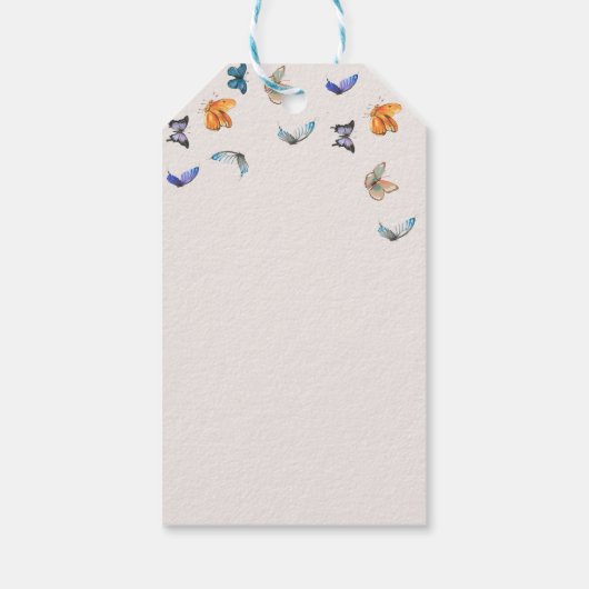 Grillige Bloemige Boho Vlinder Dankjewel Cadeaulabel (Achterkant)