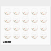 Grillige Bloemige Bruiloft Ronde Sticker (Vel)