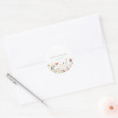 Grillige Bloemige Bruiloft Ronde Sticker (Envelop)