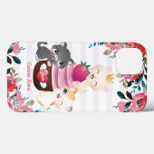 Grillige bloemige cartoon katten aardbeien cupcake Case-Mate iPhone case (Achterkant (horizontaal))
