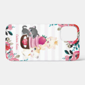 Grillige bloemige cartoon katten aardbeien cupcake Case-Mate iPhone case (Achterkant (horizontaal))