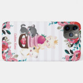 Grillige bloemige cartoon katten aardbeien cupcake Case-Mate iPhone case (Achterkant (horizontaal))