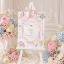Grillige Bloemige Vintage Meisje Baby Shower Welko