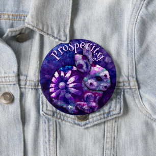 Grillige bloemkonijn konijn gepersonaliseerd ronde button 4,0 cm