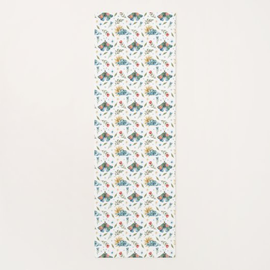 grillige bloemmotten | Monogram Yogamat (Achterkant)