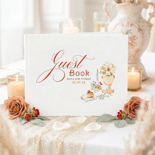 Grillige bloemrijke vreemde handgetekende herfsttr gastenboek
