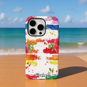 grillige bloemstrepen Case-Mate iPhone case
