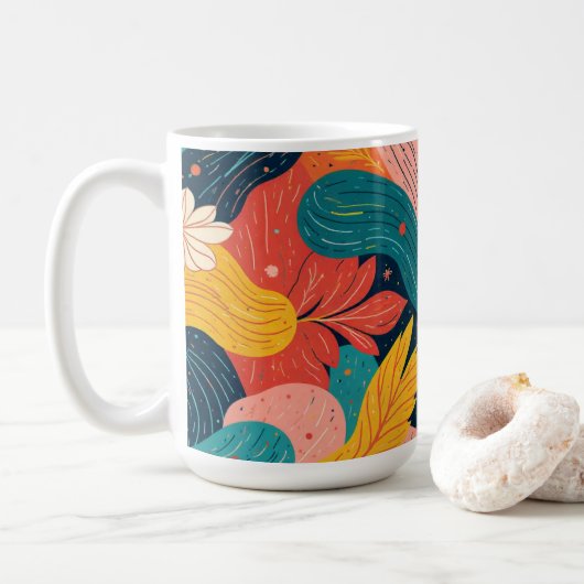 Grillige Bloemstroommok Koffiemok (Met donut)