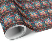 grillige bloesems gekleurde uil cadeaupapier (Rol Hoek)