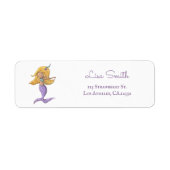 Grillige Blonde Zeemeermin Dansend Retouradres Etiket (Voorkant)