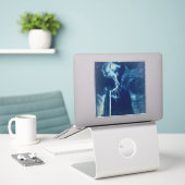 grillige Blue Bubba Kat Fotografie Sticker (Laptop op bureau)
