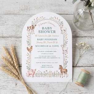 Grillige boerderij baby shower kaart