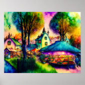 grillige boeren markt Waterverf Poster (Voorkant)