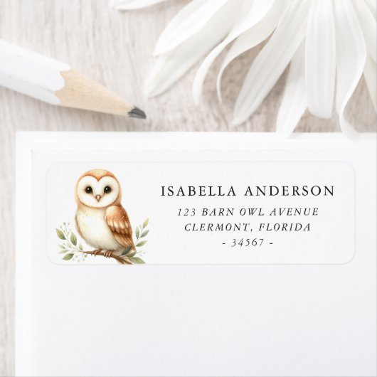 grillige boerenuil retour adreslabel etiket (Insitu)