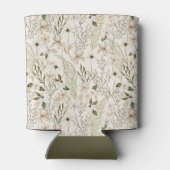 Grillige Boho Groene Loof Bruidsdouche Blikjeskoeler (Achterkant)