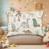 Grillige Boho Jungle Dinosaurus Patroon Accent Kussen