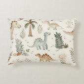 Grillige Boho Jungle Dinosaurus Patroon Accent Kussen (Achterkant)