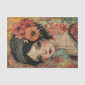 GRILLIGE BOHO MEISJE DECOUPAGE TISSUEPAPIER (Voorkant)