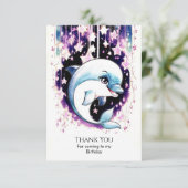 Grillige Boho Waterverf Dolfijn Verjaardag Bedankkaart (Staand voorkant)