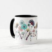 Grillige Boho Wilde Bloemenweide Illustratie TMok Mok (Voorkant links)