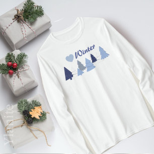 Grillige Bomen Hart Winter T-shirt
