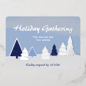 Grillige Bomen in Winter Folie Uitnodiging (Voorkant)