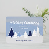 Grillige bomen in winterfolie uitnodiging (Staand Voorkant)