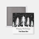 Grillige bomen in zwart en wit magneet (Voorkant / Achterkant)