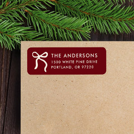 Grillige Boog Cranberry Kerst Retouradres Etiket