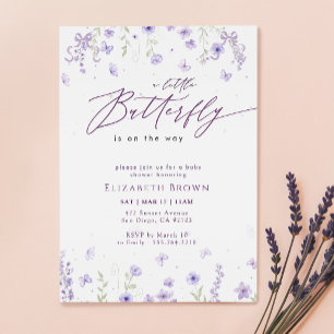 Grillige Boog Lavendel Vlinder Baby Shower Kaart