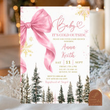 Grillige Boog Winter Roze Baby Shower