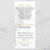 grillige boom gele lovebirds bruiloft programma programmakaart (Achterkant)