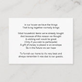 grillige boom gele lovebirds wensing well cards informatiekaartje (Achterkant)