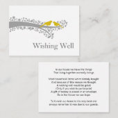 grillige boom gele lovebirds wensing well cards informatiekaartje (Voorkant / Achterkant)