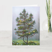 Grillige Boom in Bos Kerstmis Decoraties Kaart (Voorkant)
