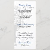 grillige boom marine blauw lovebirds bruiloft prog programmakaart (Achterkant)