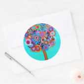 GRILLIGE BOOM VAN HET LEVEN DOOR PRISARTS RONDE STICKER (Envelop)