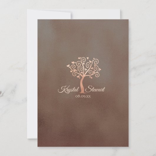 grillige boombruiloft kaart (Achterkant)