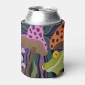 Grillige boomkikker en paddenstoelen blikjeskoeler (Blikje Voorkant)