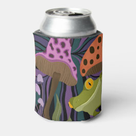 Grillige boomkikker en paddenstoelen blikjeskoeler