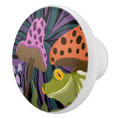 Grillige boomkikker en paddenstoelen keramische knop (Rechts)