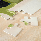 Grillige boomkikker en paddenstoelen legpuzzel (Zijkant)