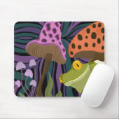 Grillige boomkikker en paddenstoelen muismat (Met muis)